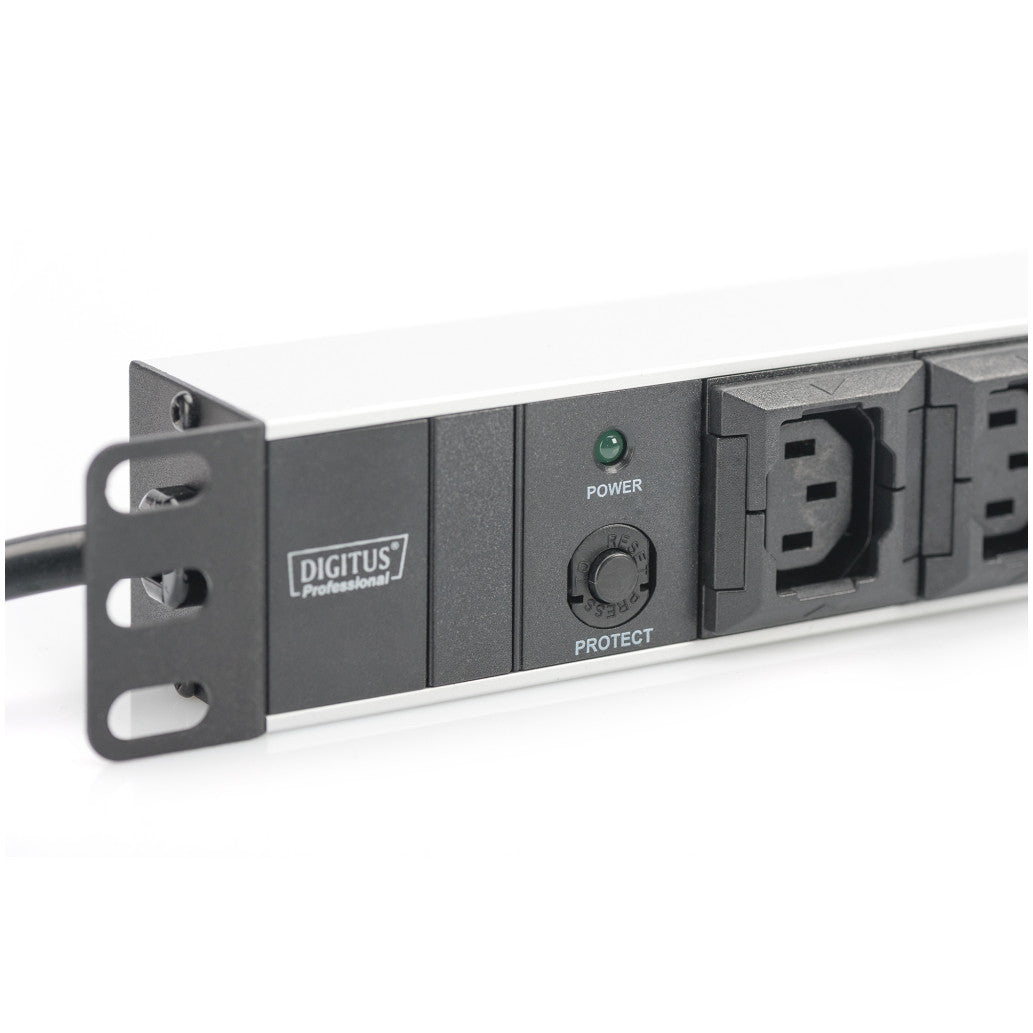 Razdelilec Digitus 48cm 10xEuro C13 ALU UPS Digitus črno/siv