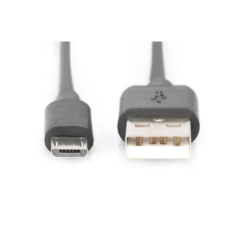Kabel USB-A => micro USB 1,0m (za mobitele) dvojno oklopljen Digitus (AK-300110-010-S)