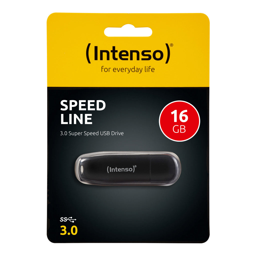 Spominski ključek 16GB USB 3.0 Intenso Speed Line 70MB/s - plastičen/s pokrovčkom/črn (3533470)