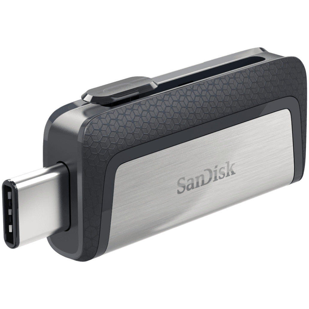 Spominski ključek 128GB USB 3.2/USB-C Sandisk Ultra Dual 150MB/s plastičen drsni srebrno-črn (SDDDC2-128G-G46)