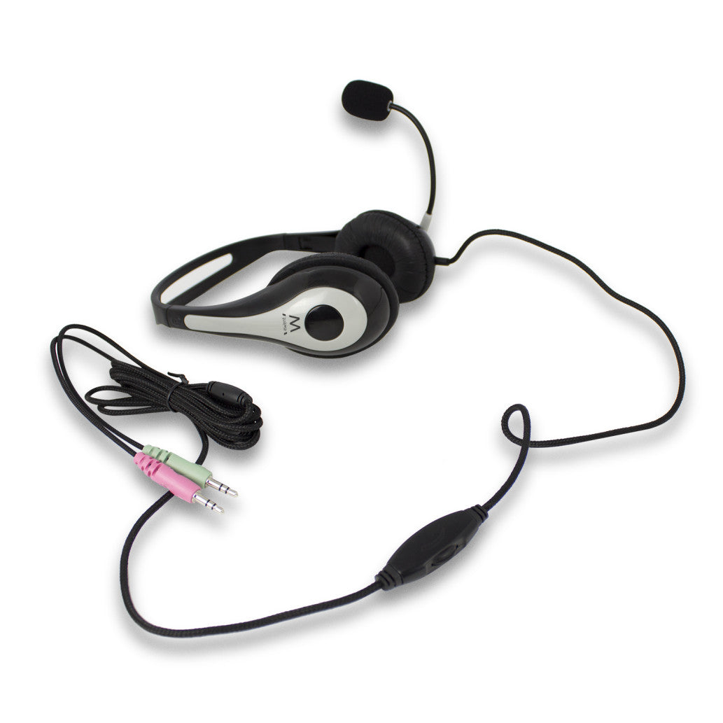 Slušalke žične naglavne 2x 3,5mm stereo Ewent nadzor glasnosti - z mikrofonom (EW3562)