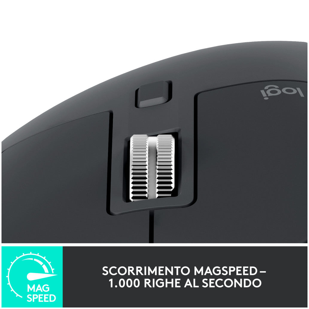 Miš brezžična + Bluetooth Logitech MX Master 3S Performance 8000DPI Unifying Bolt grafitna (910-006559)