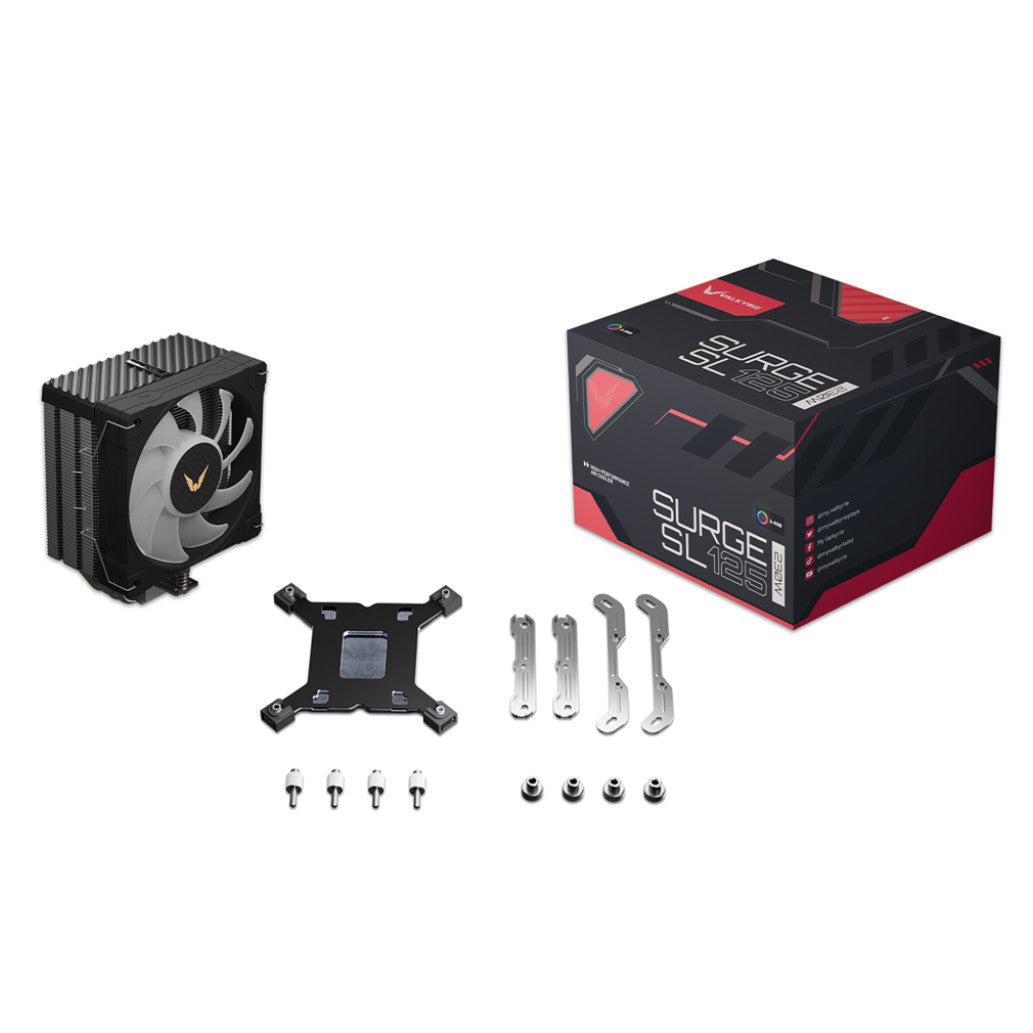 Zračni hladilnik Valkyrie Surge SL125 - 30,5 dB 157mm RGB črna (VK-SUR125B)