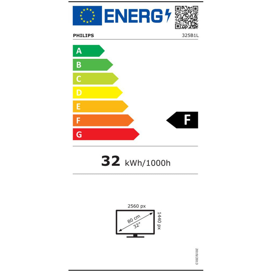 Monitor Philips 80 cm (31,5") 325B1L 2560x1440 75Hz IPS 4ms HDMI DisplayPort 4xUSB3.2 Pivot Zvočniki 3H sRGB101,7% AdaptiveSync