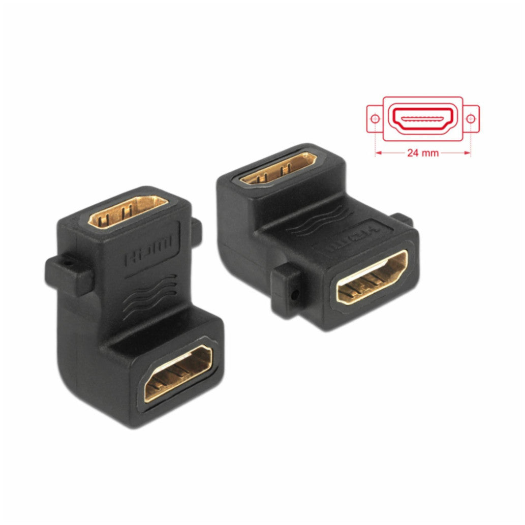 Adapter HDMI (ž) => HDMI (ž) DELOCK L-oblika 19-pin