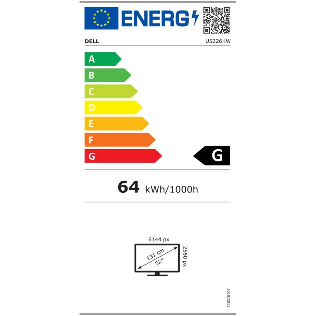 Monitor Dell 130,8 cm (51,5") U5226KW 6144x2560 Curved 120Hz IPS 5ms 2xHDMI 2xDisplayPort Thunderbolt4 3xUSB-C 140W 4xUSB3.2 2xUSB-C-Out HAS Zvočniki 2x9W 3H DCI-P3-99% RJ45 KVM