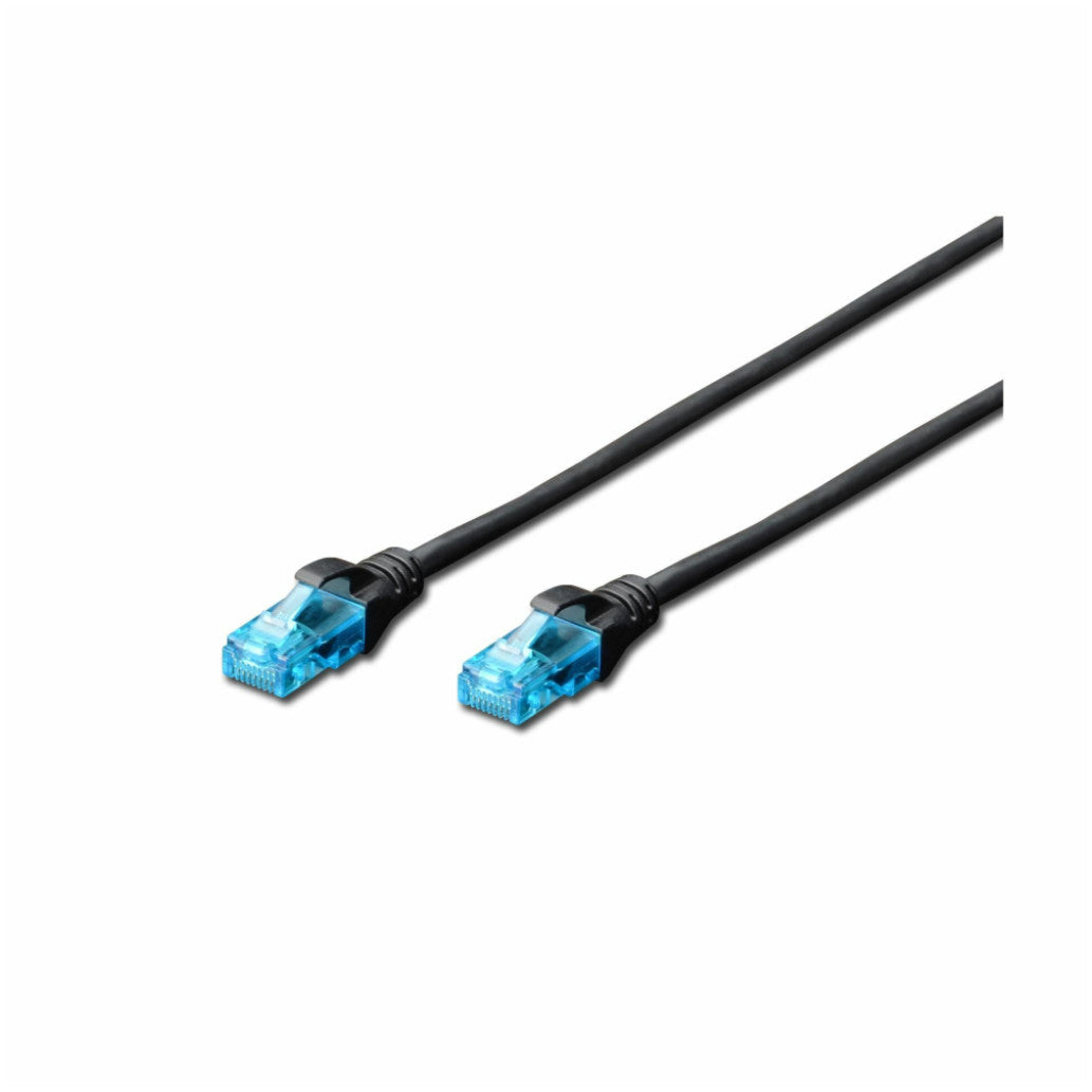 KABEL PATCH UTP Cat 5e 0,50m RJ45 10/100 Digitus - črn (DK-1511-005/BLACK)