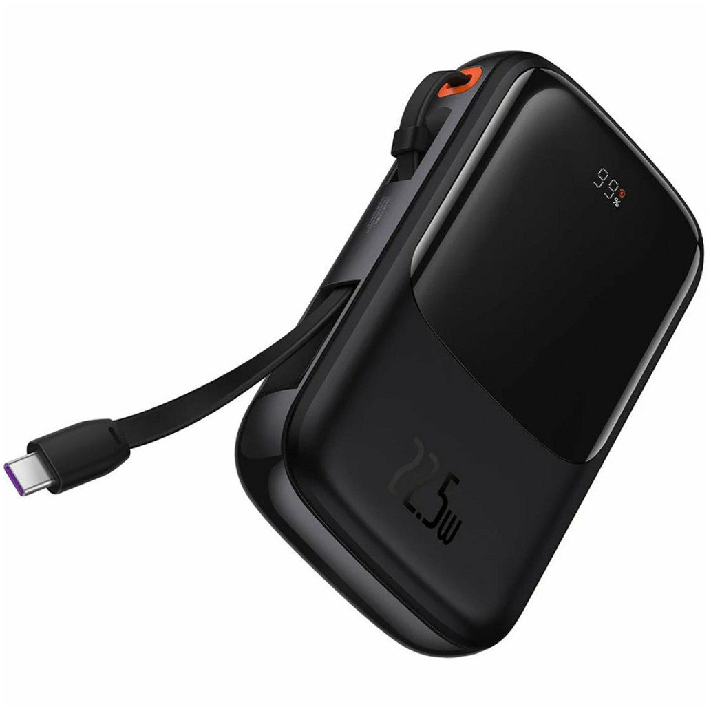 Prenosna baterija Baseus Qpow Pro+ digitalni zaslon 10.000mAh 22,5W 1xUSB-A 1xUSB-C 1xiP črna (420114)