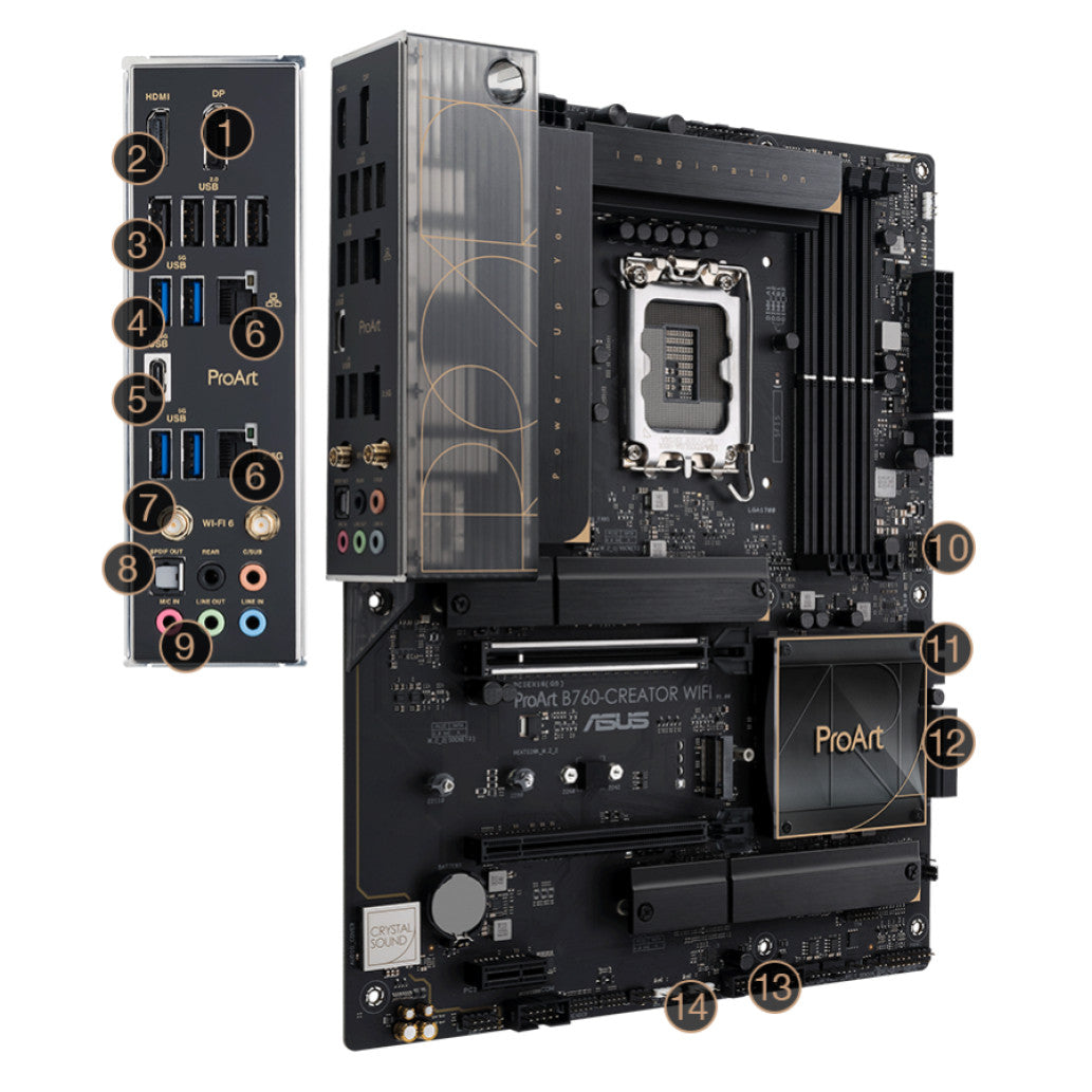 Osnovna plošča 1700 Asus ProArt B760-CREATOR WIFI ATX 1xHDMI 2.1 1xDisplayPort 1.4