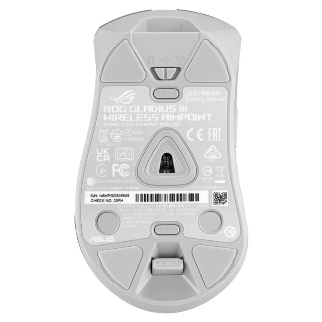 Miš Asus brezžična ROG Gladius III AimPoint optična gaming 36000DPI RGB bela (90MP02Y0-BMUA10)