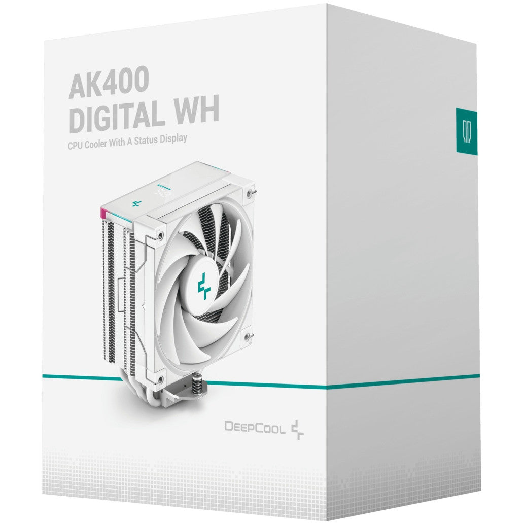 Zračni hladilnik DeepCool AK400 Digital - 28 dB 156mm RGB bela (R-AK400-WHADMN-G)