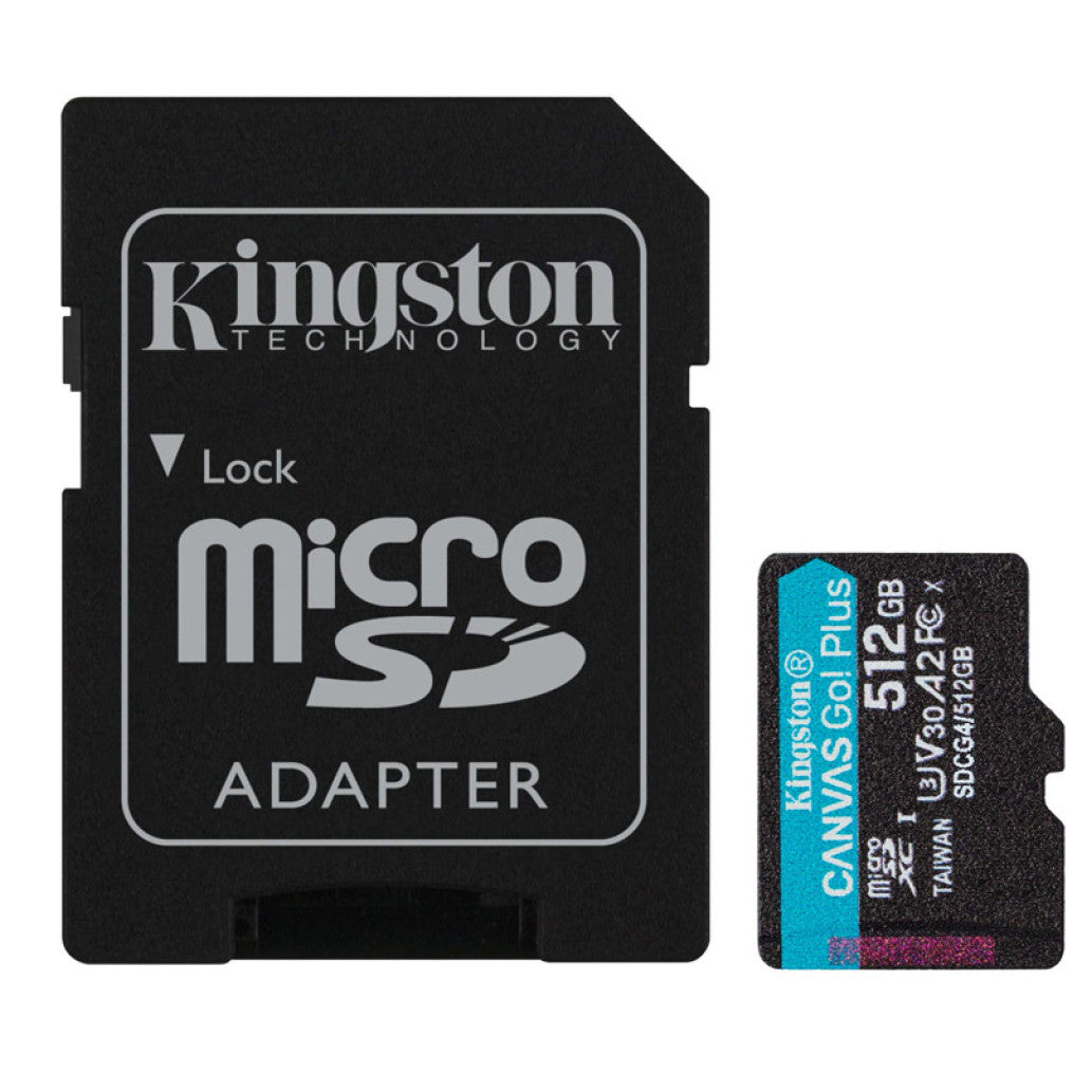 Spominska kartica microSDXC 512GB Kingston Canvas Go! Plus 150MB/s/U3 V30 UHS-I A2 +adapter (SDCG4/512GB)