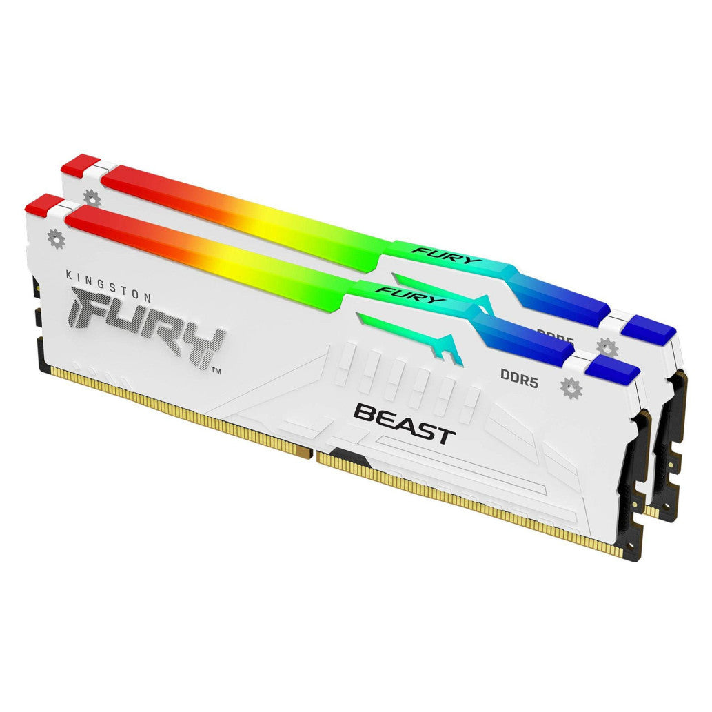 DDR5 64GB 6000MHz CL30 KIT (2x32GB) Kingston RGB Fury Beast EXPO 1,35V bela (KF560C30BWEAK2-64)