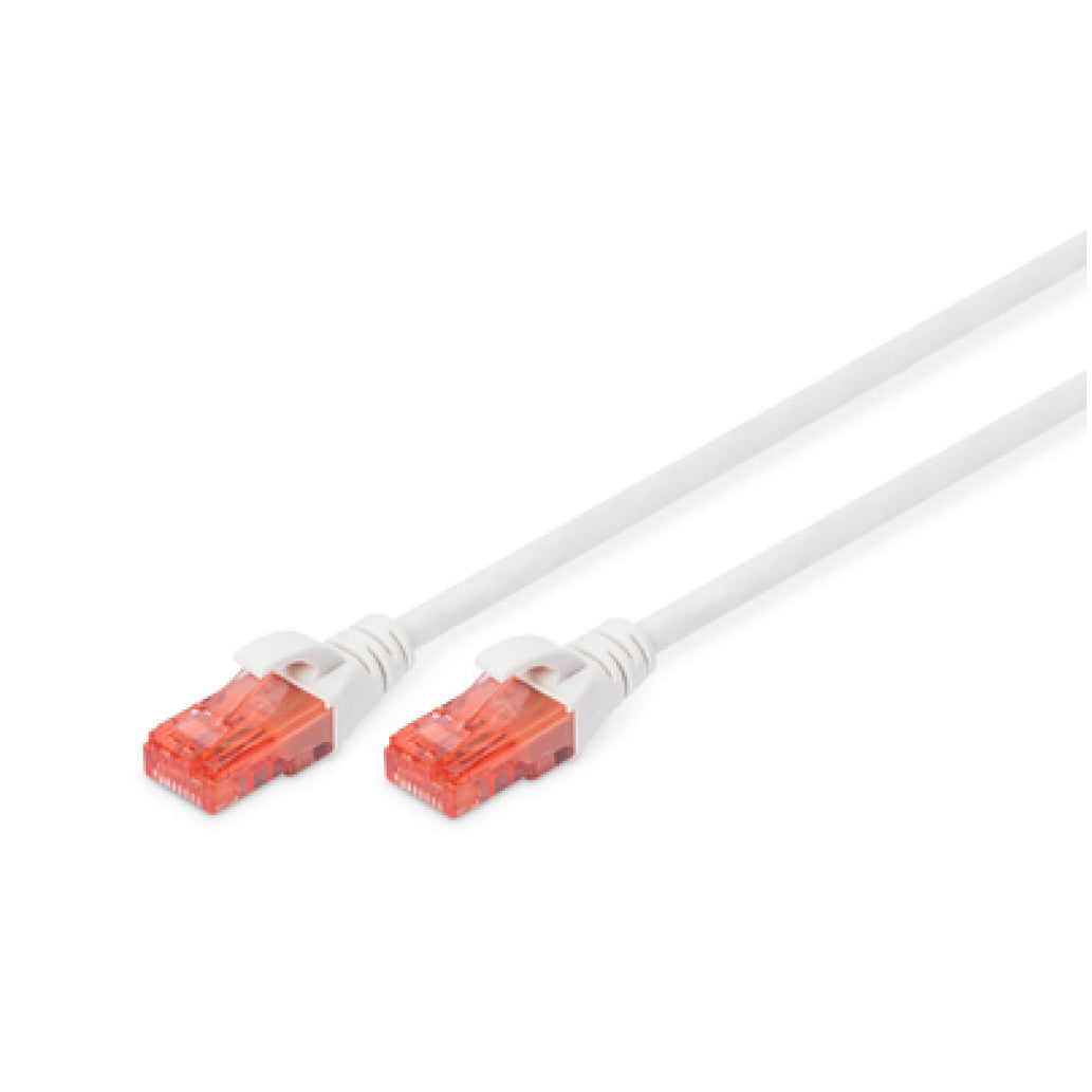 KABEL PATCH UTP Cat 6 5,00m RJ45 1Gbit Digitus - bel (DK-1617-050/WH)