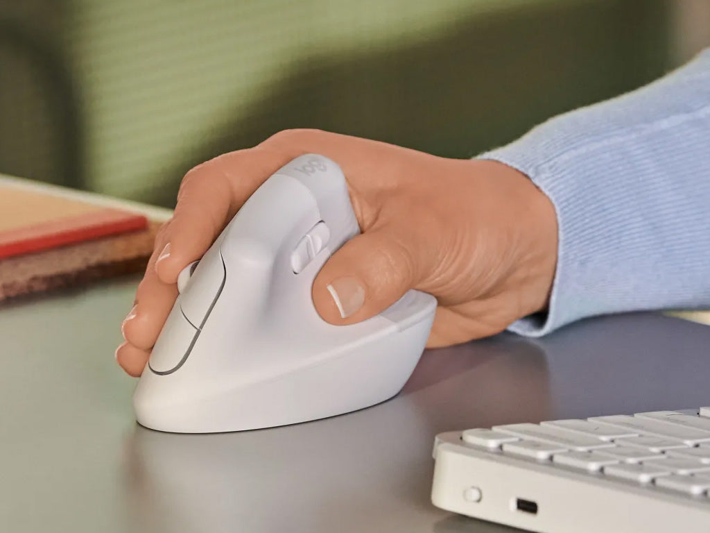 Miška Logitech Lift Vertical Ergonomic, bela