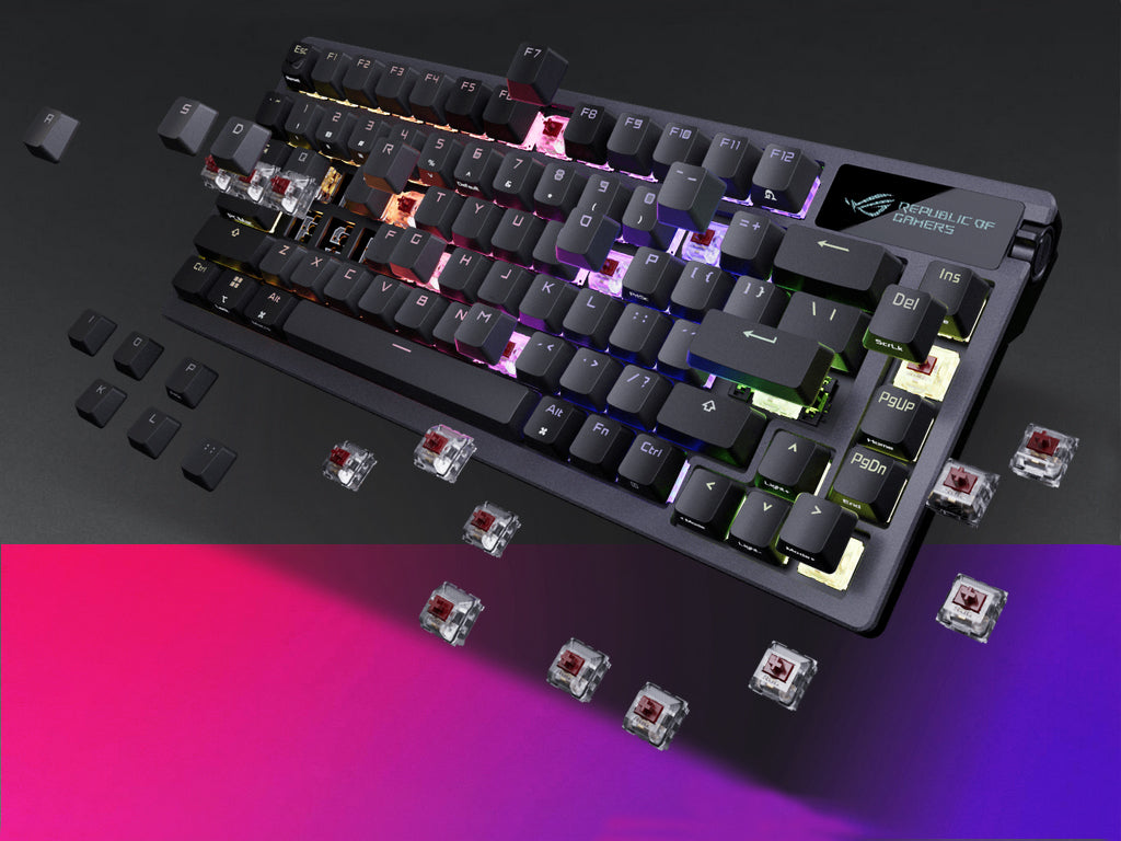 Tipkovnica ASUS ROG Azoth Wireless, ROG NX Red, PBT, OLED, RGB, USB, UK SLO g.
