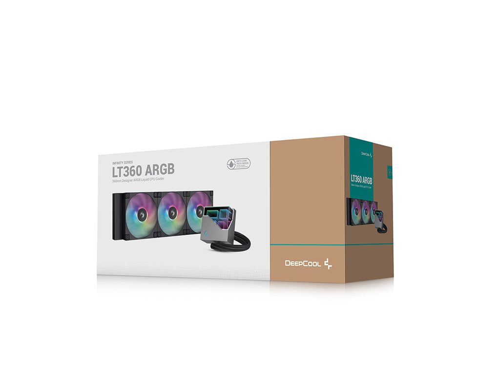 Komplet za tekočinsko hlajenje AIO Liquid Cooler DeepCool LT360 ARGB, 360mm, RGB, črn