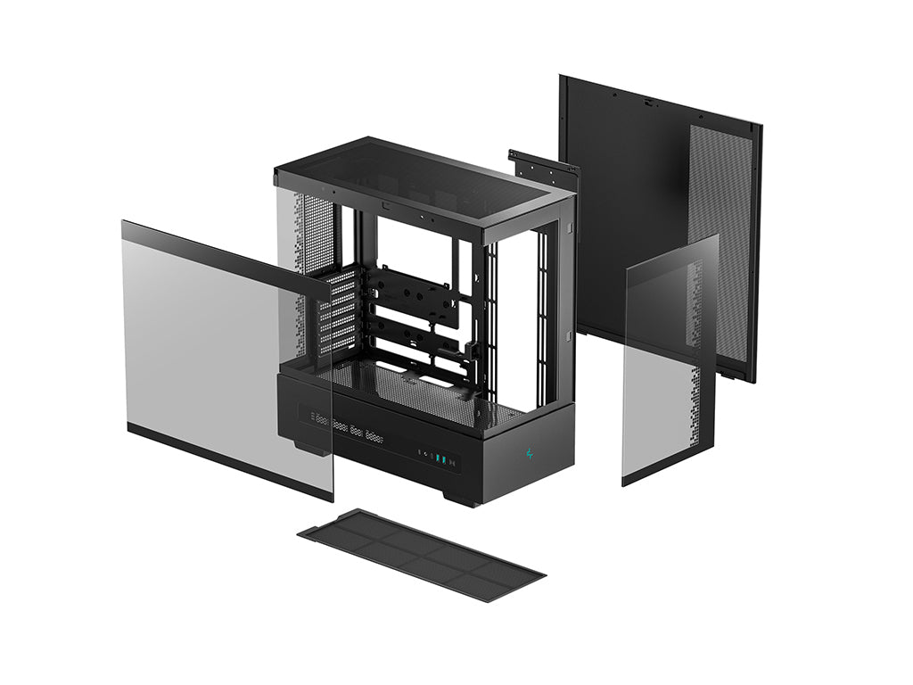 Računalniško ohišje DeepCool CH690 DIGITAL, ATX, Midi-Tower, LCD, kaljeno steklo, črno