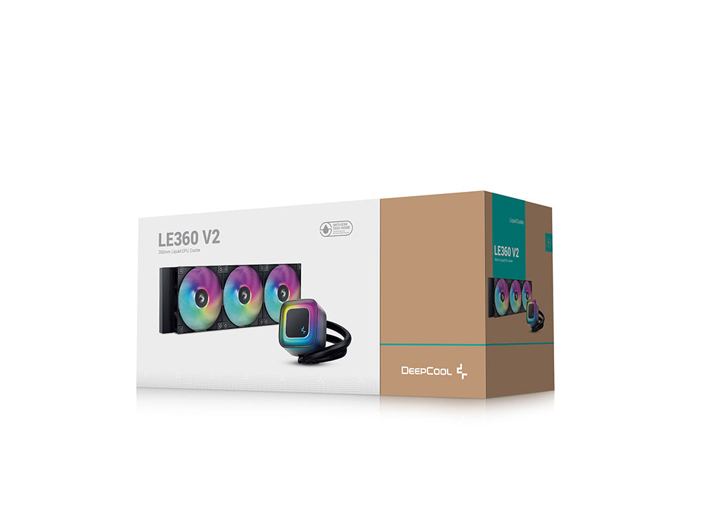 Komplet za tekočinsko hlajenje AIO Liquid Cooler DeepCool LE360 V2, 360mm, ARGB, črn