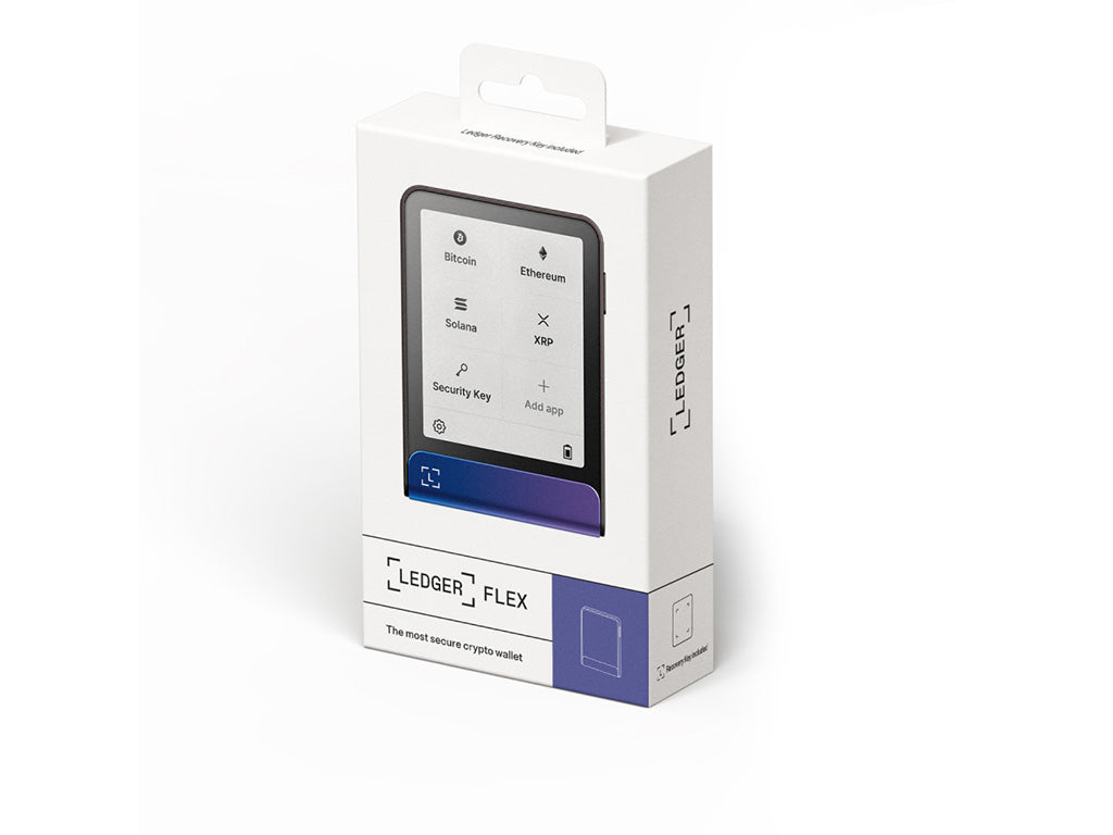 Ledger Flex z Recovery Key, denarnica za Bitcoin in druge kriptovalute, Neptune Blue