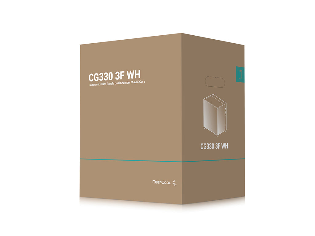 Računalniško ohišje DeepCool CG330 3F WH, micro-ATX, kaljeno steklo, belo