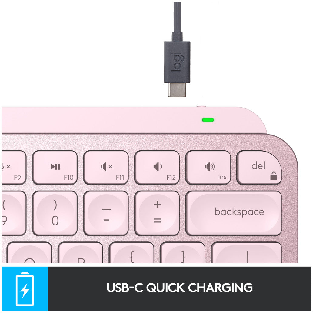 Tipkovnica brezžična Logitech MX Keys Mini US international | SLO gravura roza LED osvetlitev (920-010500)