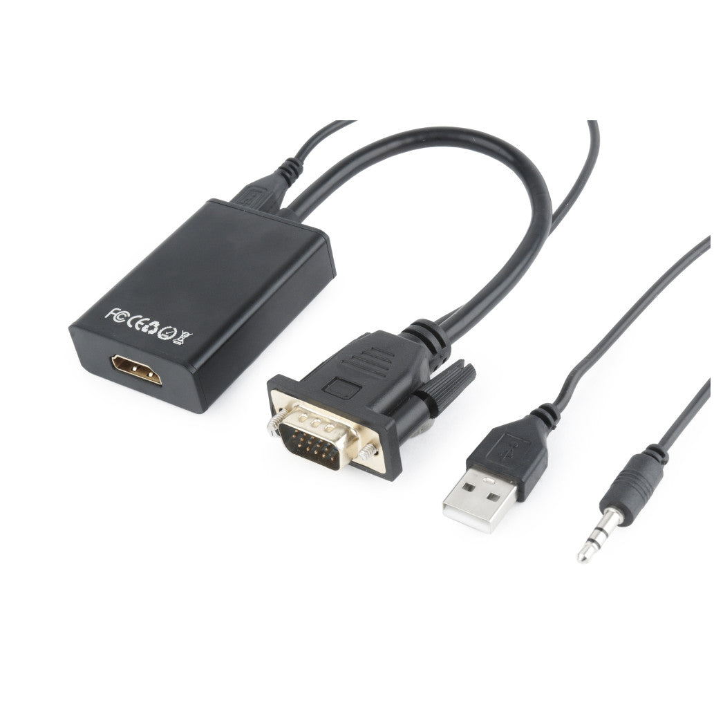 Pretvornik VGA (m) => HDMI (ž) Video ter avdio pretvornik Gembird (A-VGA-HDMI-01)