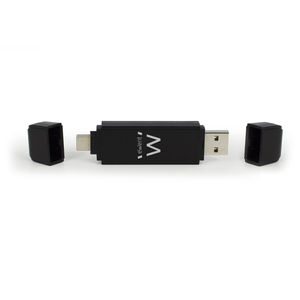 Zunanji čitalec kartic Ewent USB 3.1 USB-C za SD microSD črn (EW1075)
