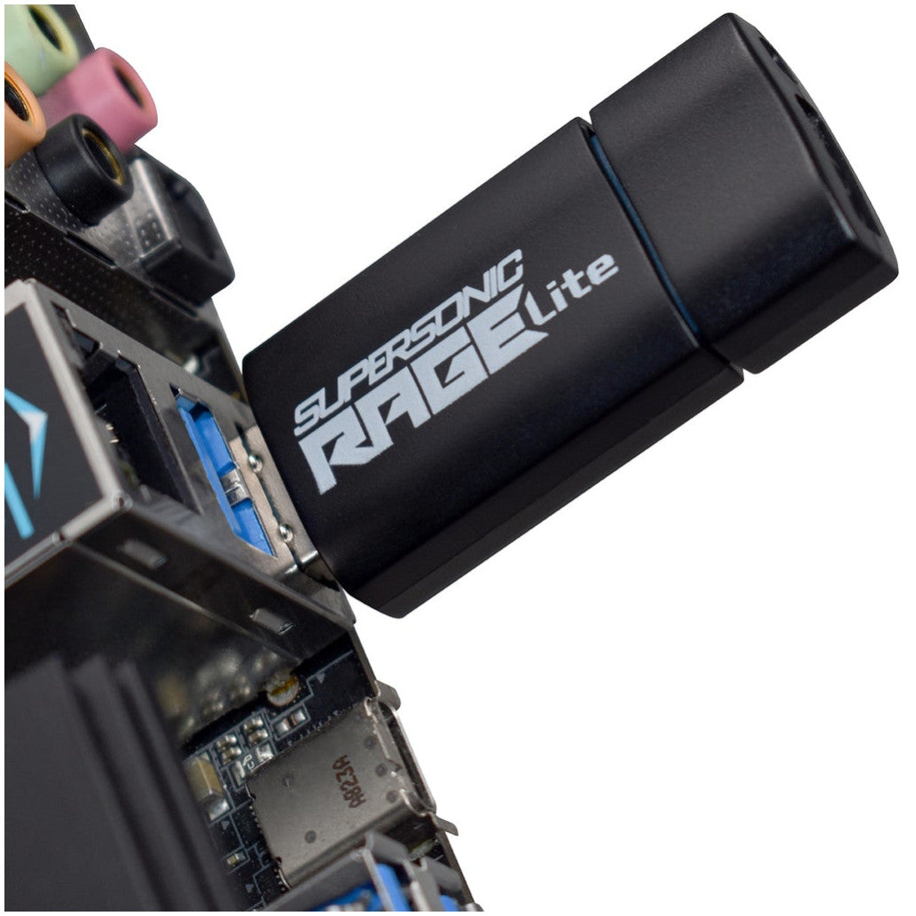 Spominski ključek 32GB USB 3.2 Patriot Supersonic Rage Lite 120MB/s - plastičen/izvlečni/črno-moder (PEF32GRLB32U)