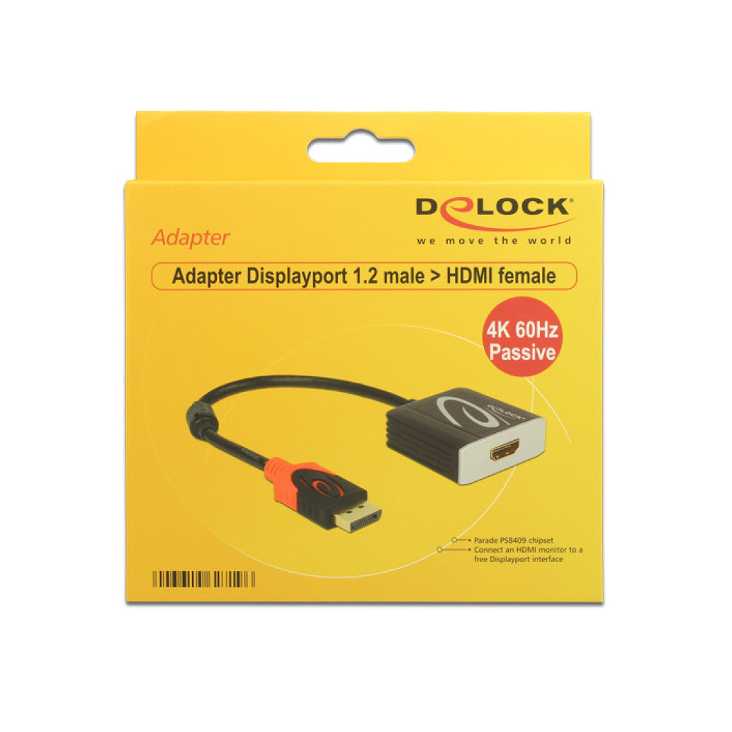 Adapter DisplayPort 1.2 (m) => HDMI (ž) 4K 60Hz Delock