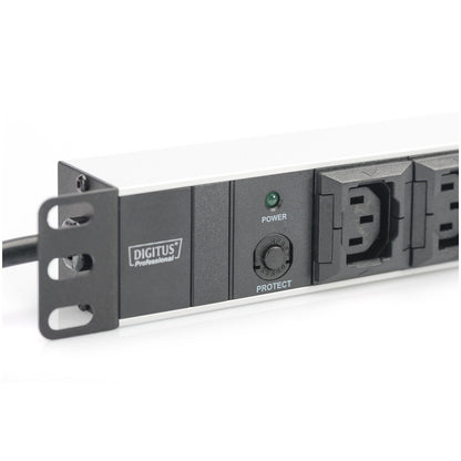 Razdelilec Digitus 48cm 10xEuro C13 ALU UPS Digitus črno/siv