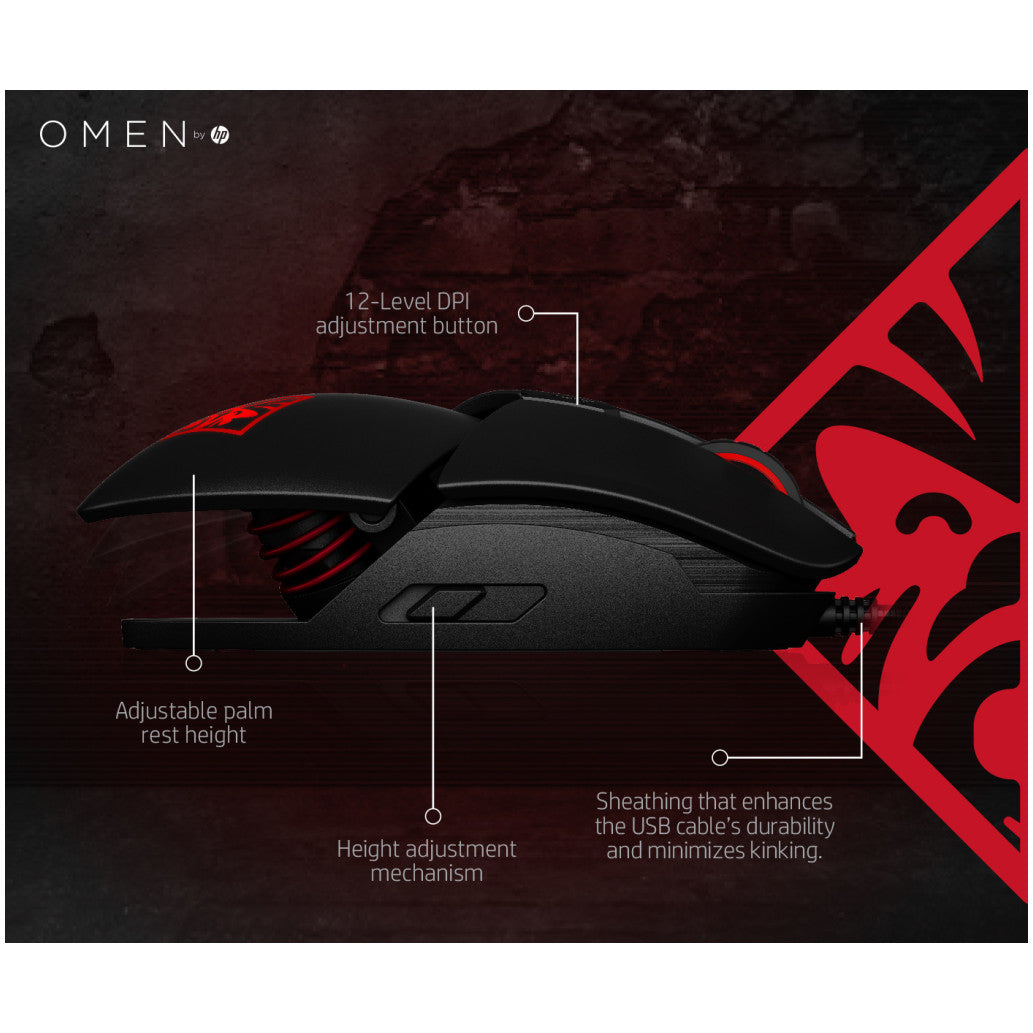 Gaming miška Žična HP Reactor by Omen, črna (2VP02AA#ABB)
