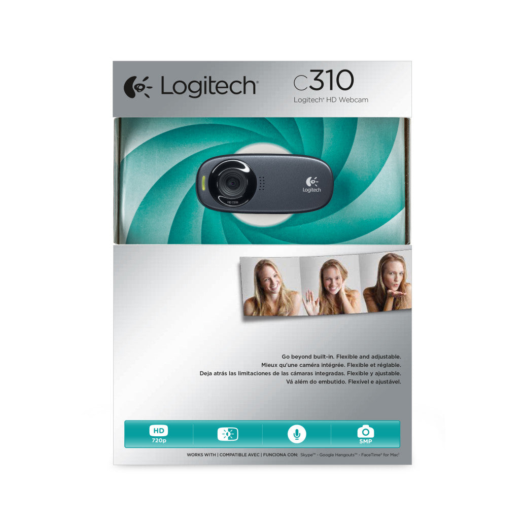 Spletna kamera Logitech C310 5MP HD 720p 30FPS 60° USB-A črno-siva mikrofon z redukcijo šuma (960-001065)
