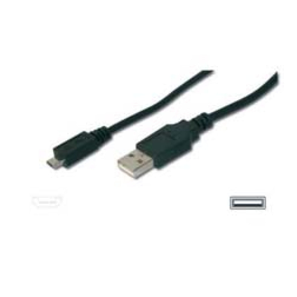 Kabel USB A => micro USB 1,80m (za mobitele) Digitus (AK-300110-030-S)