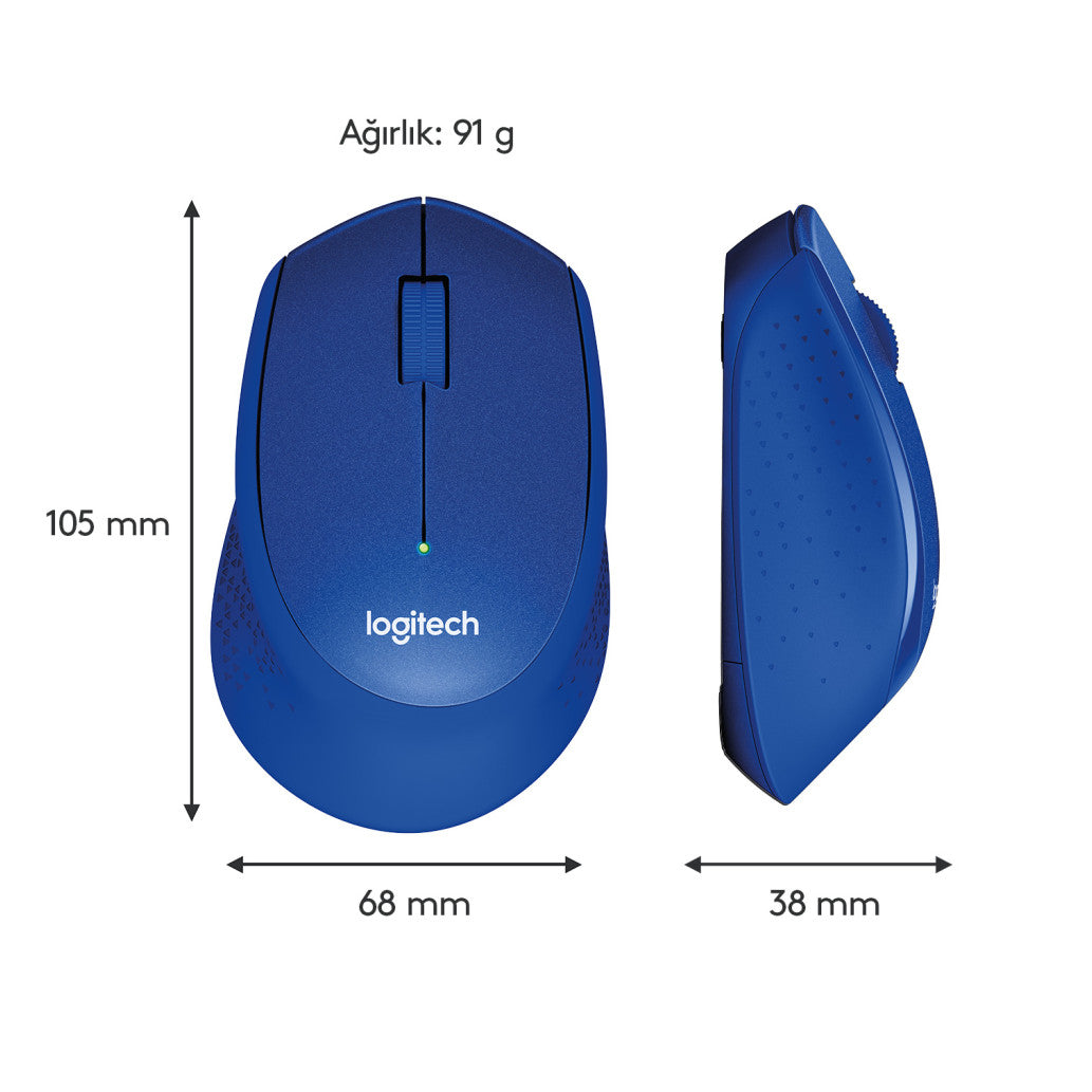 Miš Logitech brezžična optična M330 modra silent plus (910-004910)