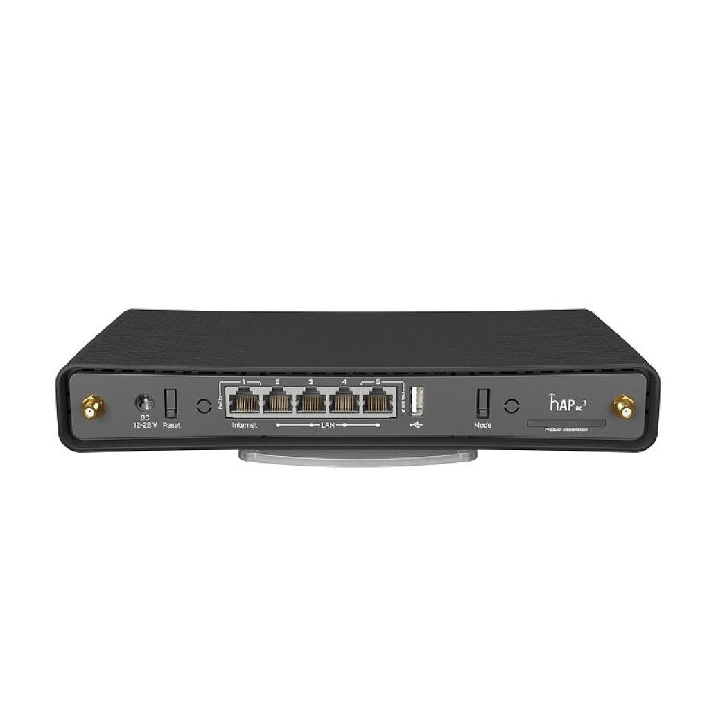 Usmerjevalnik brezžični Mikrotik hAP ac³ WiFi5 802.11ac AC1200 867Mbit/s 3G/4G USB dongle dualband 5xLAN 2x antena (RBD53IG-5HACD2HND)