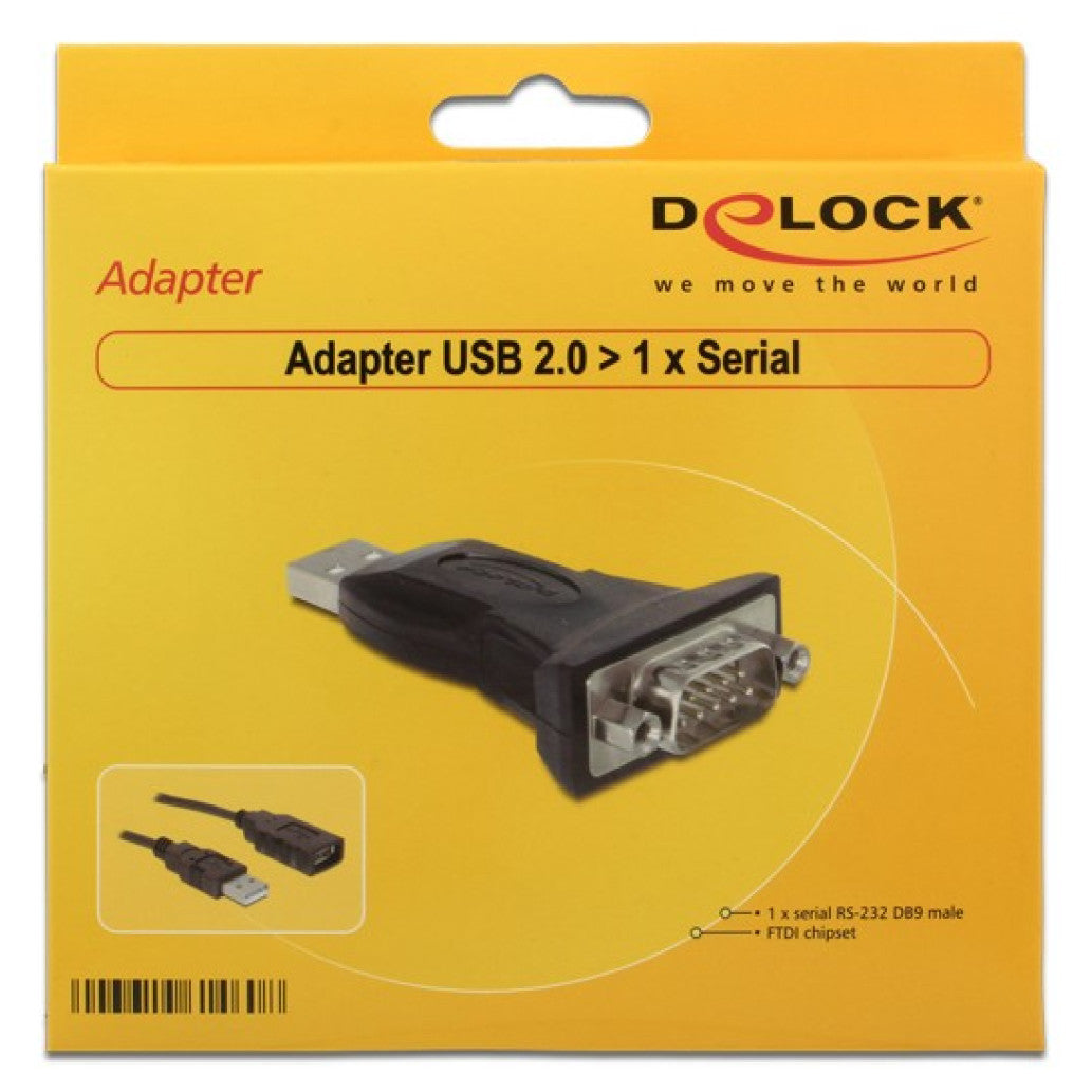 Adapter USB => serijski DB09 (RS-232, 9pin) FTDI čip Delock