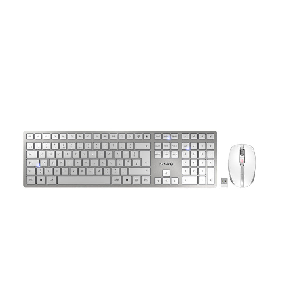Tipkovnica in miš Cherry brezžična Bluetooth DW 9100 SLIM ENG bela SLO gravura (JD-9100GB-1)