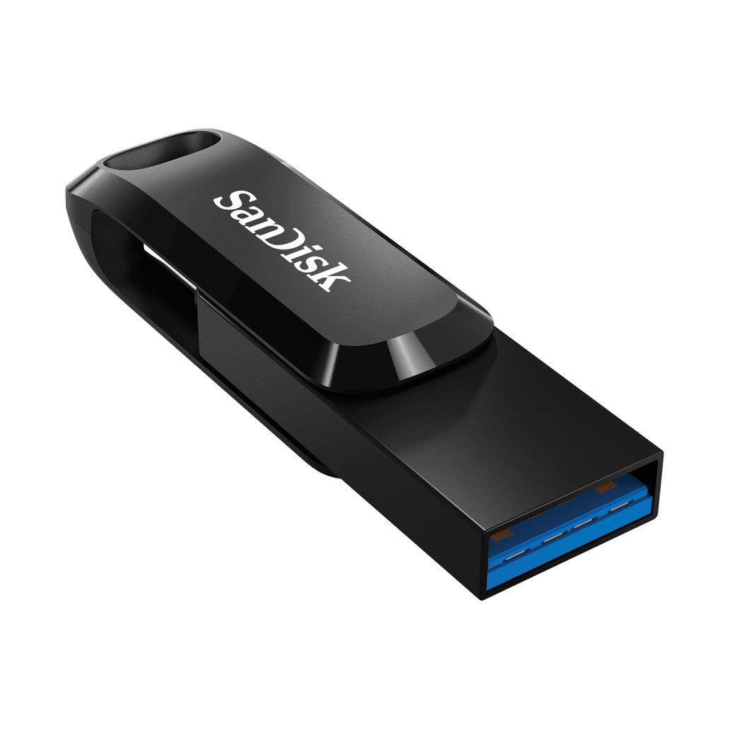 Spominski ključek 128GB USB 3.2/USB-C Sandisk Dual Drive Go 400MB/s plastičen vrtljiv črn (SDDDC3-128G-G46)