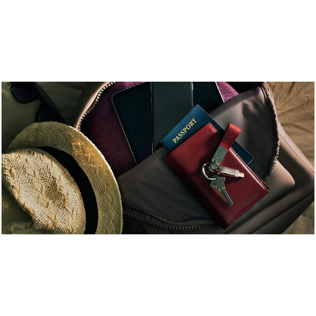 Spominski ključek 128GB USB 3.2/USB-C USB-C Sandisk Ultra Luxe Dual 150MB/s kovinski vrtljiv srebrn (SDDDC4-128G-G46)