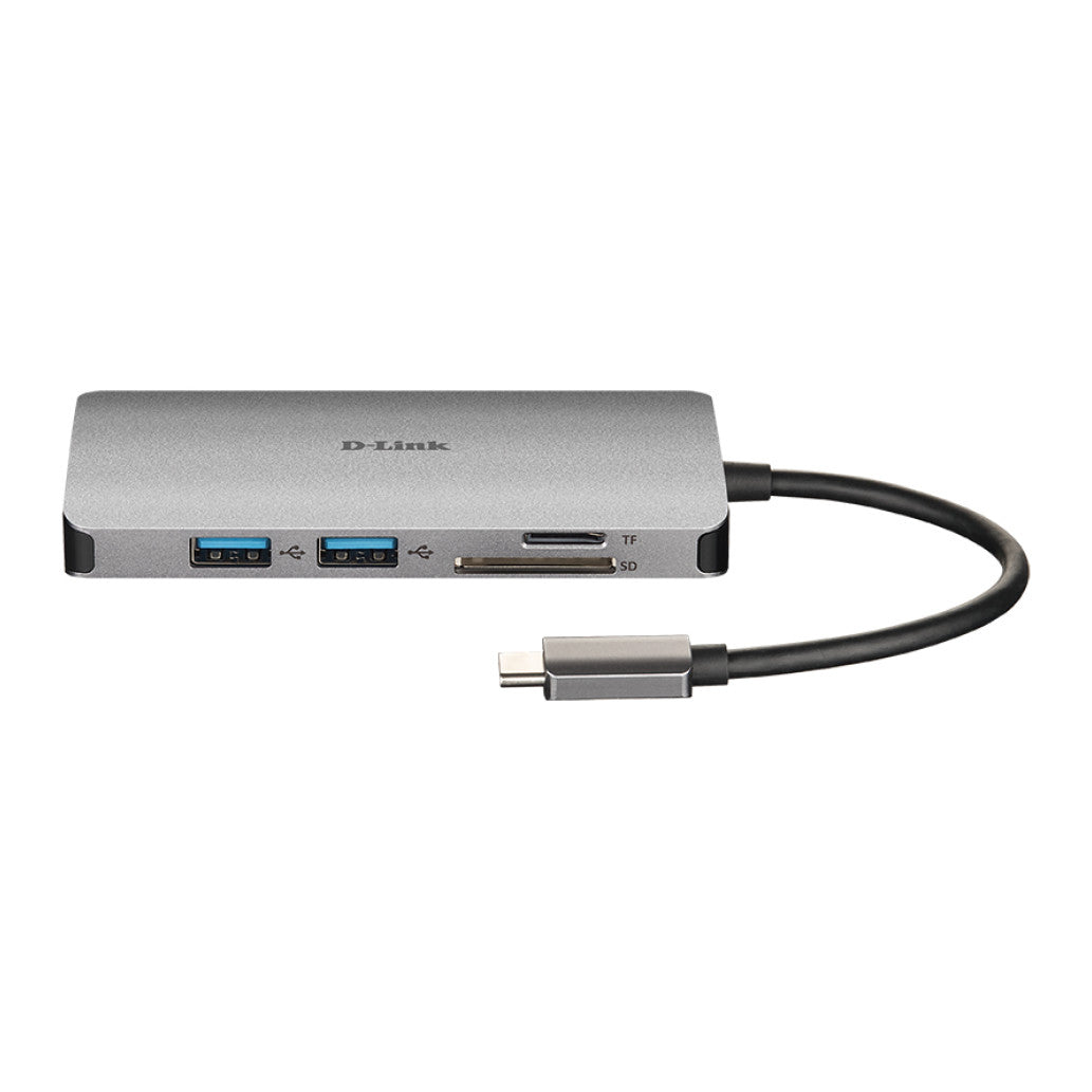 Priklopna postaja USB-C => D-LINK USB-C  8 v 1  HUB HDMI 4K USB 3.0 100W microSD/SD