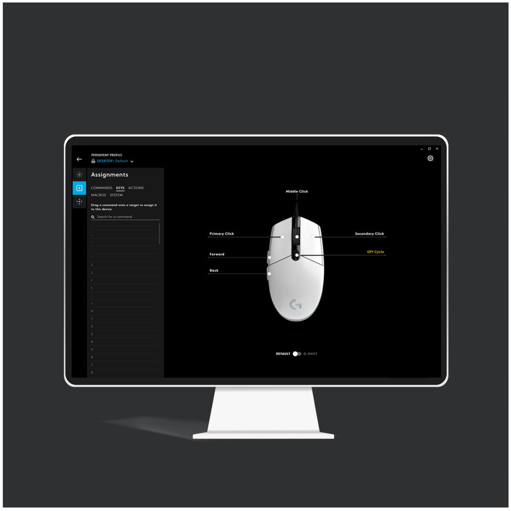 Miš  Logitech Gaming USB G203 LightSync bela (910-005797)