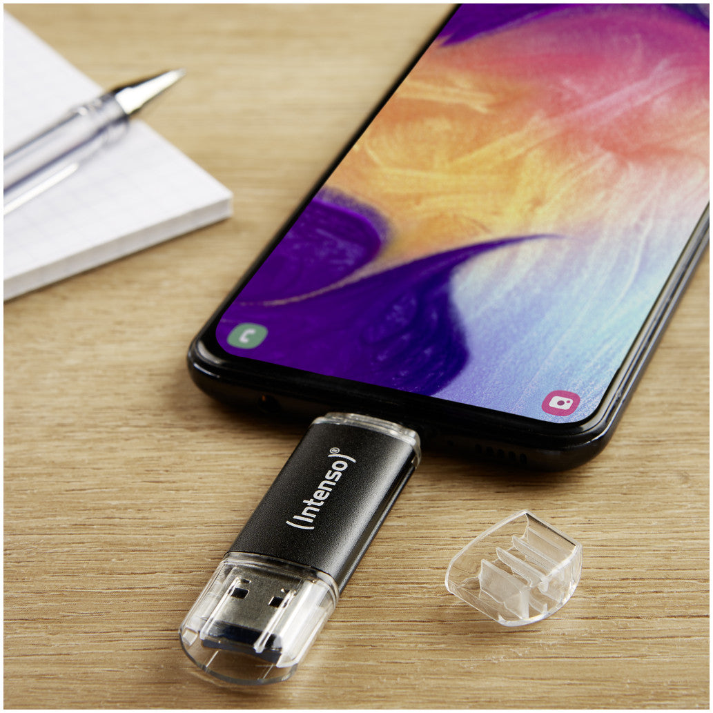 Spominski ključek 32GB USB 3.2/USB-C Intenso Twist Line 70MB/s - plastičen/s pokrovčkom/črn (3539490)