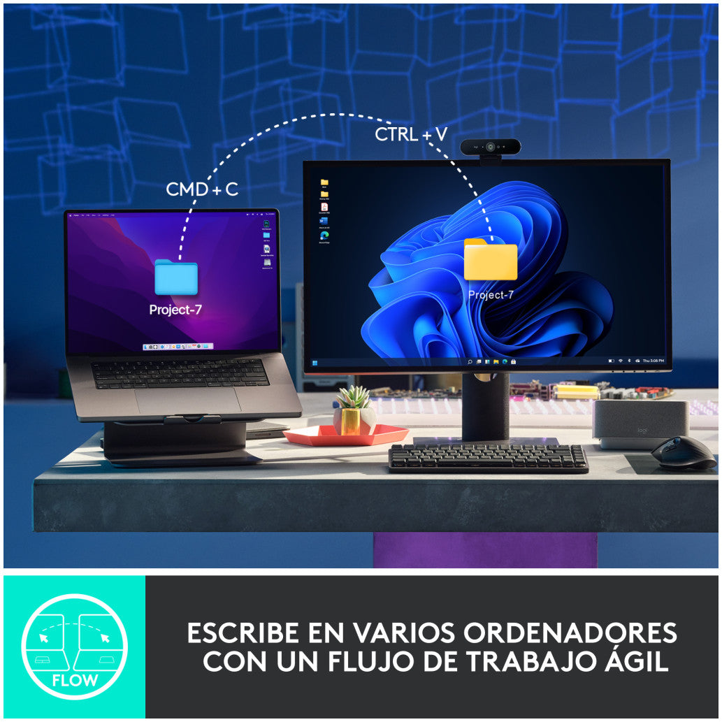 Tipkovnica brezžična + Bluetooth Logitech MX Mechanical MINI UK | SLO gravura grafitna LED osvetlitev (920-010780)