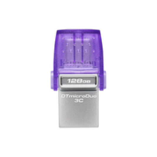 Spominski ključek 128GB USB 3.2/USB-C Kingston DT microDuo3G3 200MB/s - plastičen/microduo/moder (DTDUO3CG3/128GB)