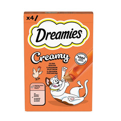 DREAMIES Creamy, priboljški, s piščancem, 4x10g
