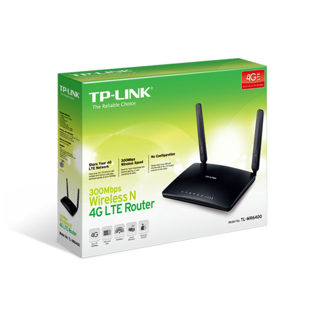 Usmerjevalnik brezžični TP-Link WiFi4 802.11n N300 300Mbit/s 3G/4G 4xLAN 2x antena (TL-MR6400)