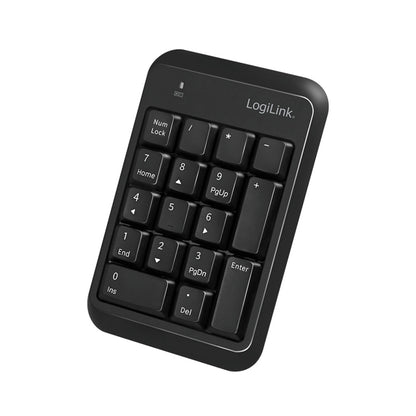Tipkovnica LogiLink numerična, 17 gumbov brezžična Bluetooth V5.1 črna (ID0201)