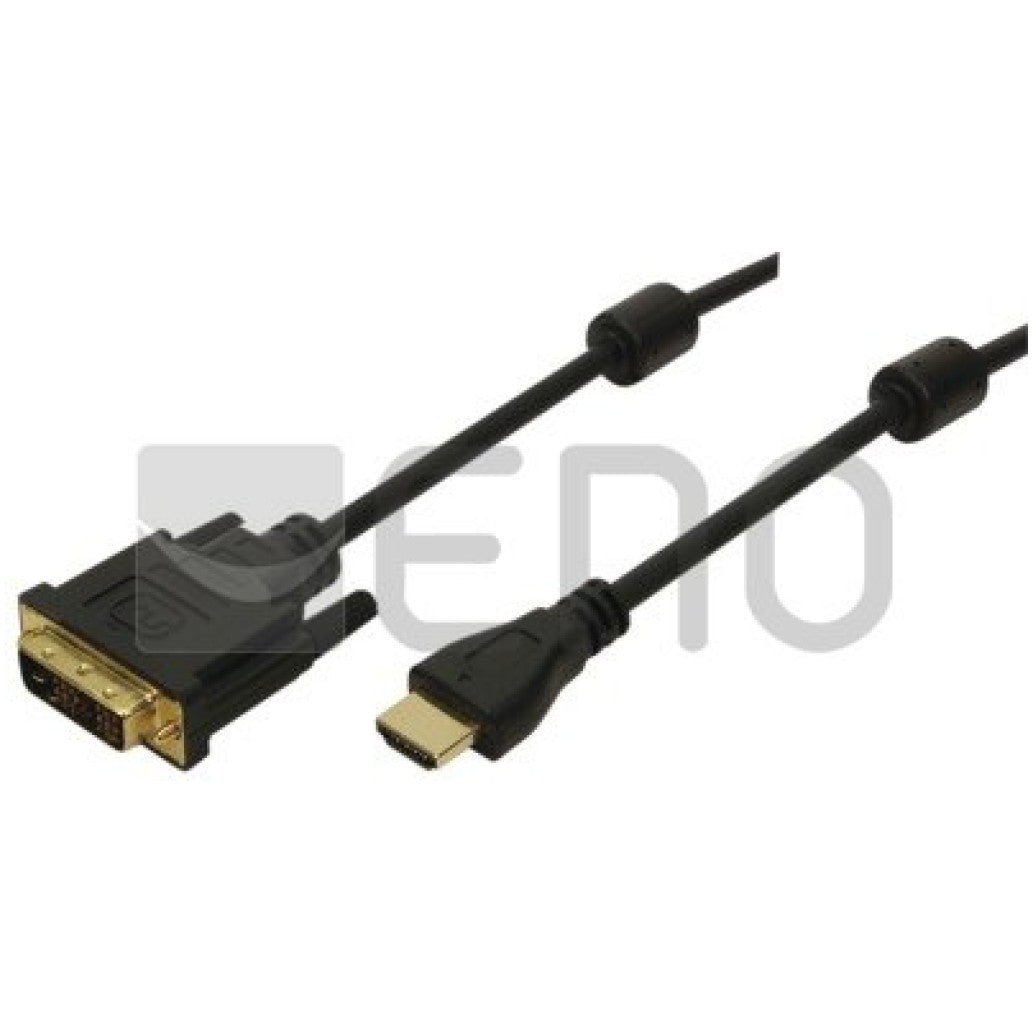 Kabel HDMI(m)=>DVI Digital(18+1)(m) 3,00m pozlačeni kontakti in feritno jedro črn LogiLink (CH0013)