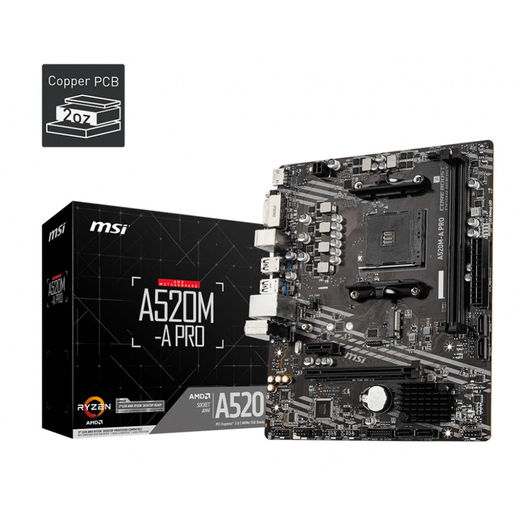Osnovna plošča AM4 MSI A520M-A PRO DVI-D HDMI M.2 (7C96-001R)